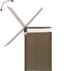 vidaXL Wasmand met 2 vakken 53x35x57 cm poly rattan