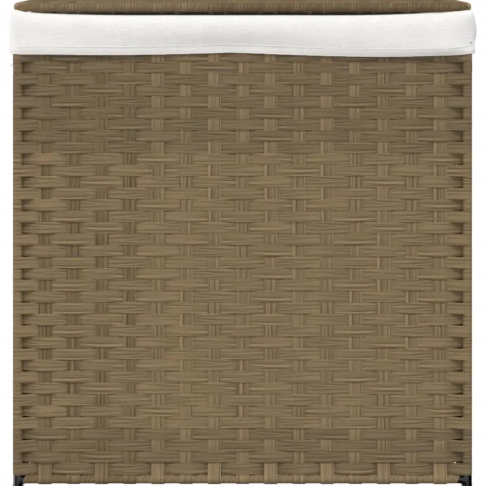 vidaXL Wasmand met 2 vakken 53x35x57 cm poly rattan