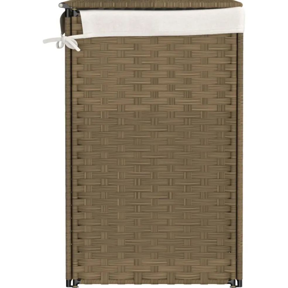 vidaXL Wasmand met 2 vakken 53x35x57 cm poly rattan