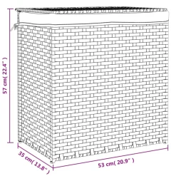 vidaXL Wasmand met 2 vakken 53x35x57 cm poly rattan