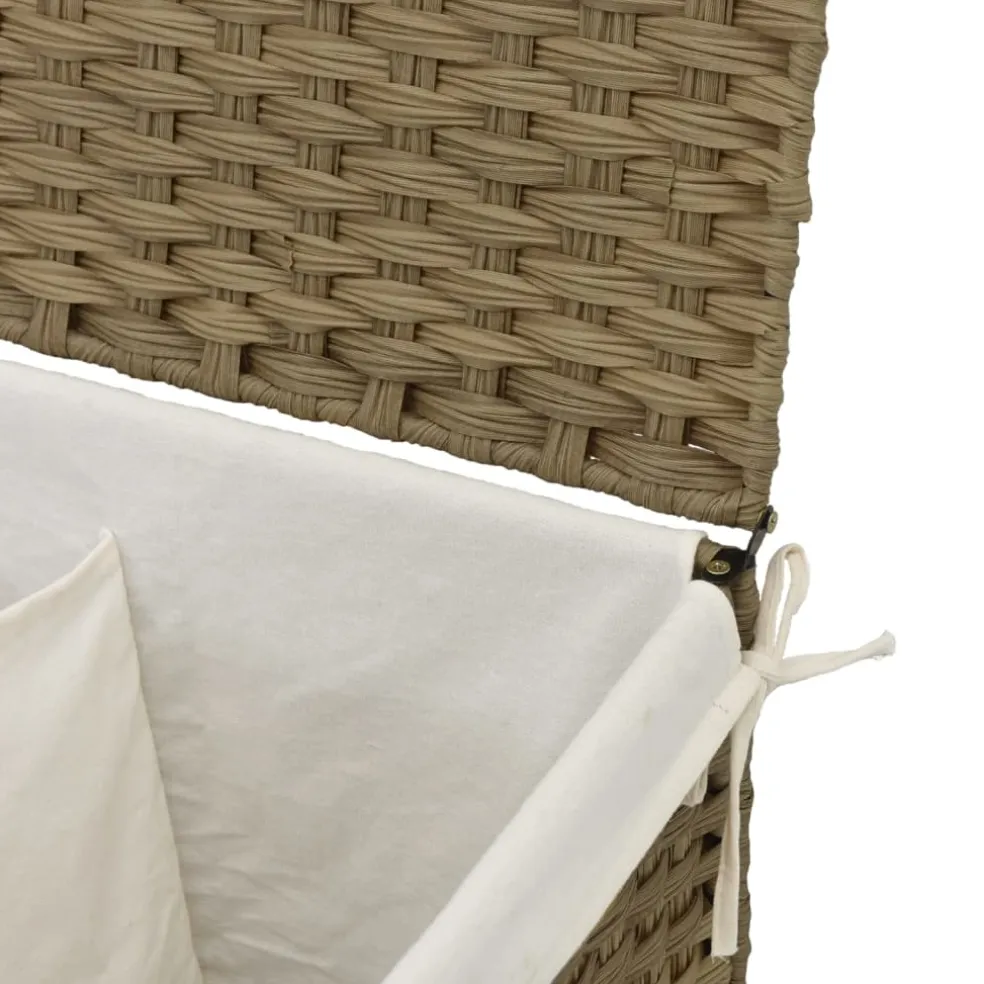 vidaXL Wasmand met 2 vakken 53x35x57 cm poly rattan