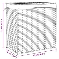 vidaXL Wasmand met 2 vakken 53x35x57 cm poly rattan zwart