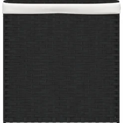 vidaXL Wasmand met 2 vakken 53x35x57 cm poly rattan zwart