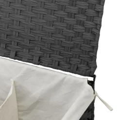 vidaXL Wasmand met 2 vakken 53x35x57 cm poly rattan grijs
