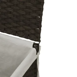 vidaXL Wasmand met 2 vakken 53x35x57 cm poly rattan donkerbruin