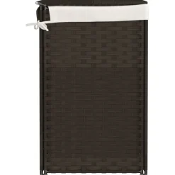 vidaXL Wasmand met 2 vakken 53x35x57 cm poly rattan donkerbruin