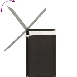 vidaXL Wasmand met 2 vakken 53x35x57 cm poly rattan donkerbruin