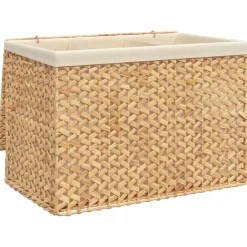 vidaXL Wasmand met 3 vakken 75x42,5x52 cm waterhyacint