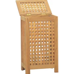 vidaXL Wasmand Naturel Massief Teakhout