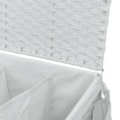 vidaXL Wasmand op wielen 60x35x60,5 cm rattan wit