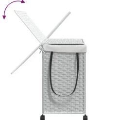 vidaXL Wasmand op wielen 60x35x60,5 cm rattan wit