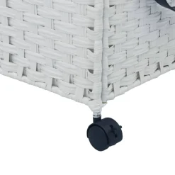 vidaXL Wasmand op wielen 60x35x60,5 cm rattan wit