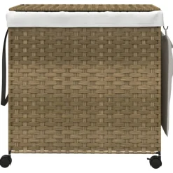 vidaXL Wasmand op wielen 60x35x60,5 cm rattan