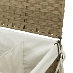 vidaXL Wasmand op wielen 60x35x60,5 cm rattan