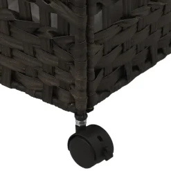 vidaXL Wasmand op wielen 66x35x60 cm rattan donkerbruin