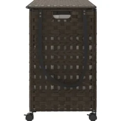 vidaXL Wasmand op wielen 66x35x60 cm rattan donkerbruin
