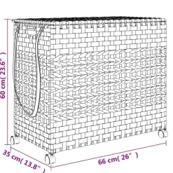 vidaXL Wasmand op wielen 66x35x60 cm rattan wit