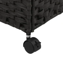vidaXL Wasmand op wielen 60x35x60,5 cm rattan zwart