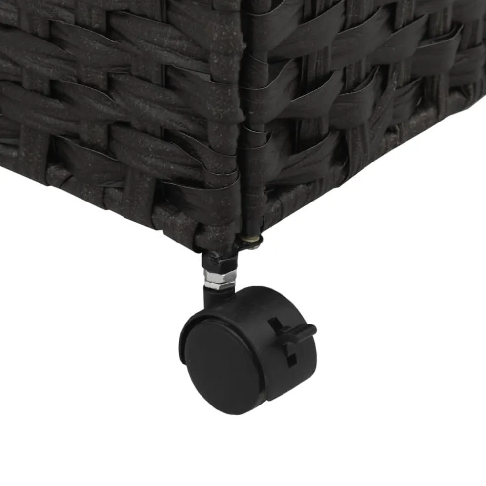 vidaXL Wasmand op wielen 60x35x60,5 cm rattan zwart