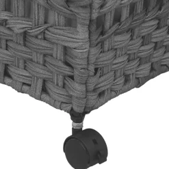 vidaXL Wasmand op wielen 66x35x60 cm rattan grijs