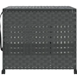 vidaXL Wasmand op wielen 66x35x60 cm rattan grijs