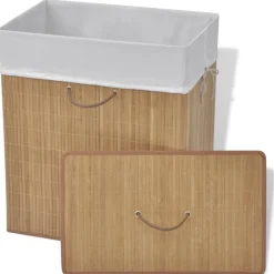 vidaXL Wasmand rechthoekig bamboe natuurlijk