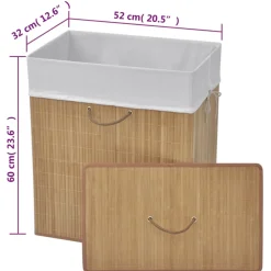 vidaXL Wasmand rechthoekig bamboe natuurlijk