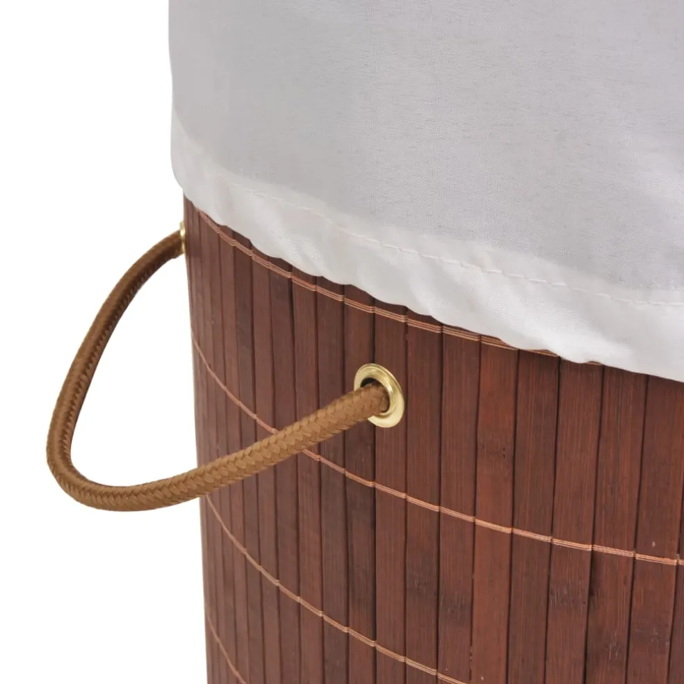 vidaXL Wasmand rond bamboe bruin