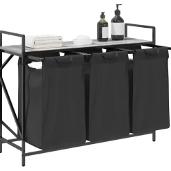 vidaXL Wasmand 3 vakken met plank grijs sonoma eiken