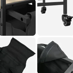 vidaXL Wasmand 2 vakken met plank grijs sonoma eiken