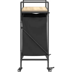 vidaXL Wasmand 2 vakken met plank grijs sonoma eiken