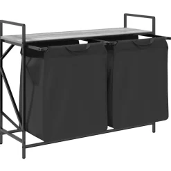 vidaXL Wasmand 2 vakken met plank grijs sonoma eiken