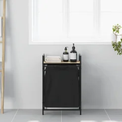 vidaXL Wasmand 1 vak met plank sonoma eikenkleurig