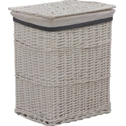 vidaXL Wasmand wilgen wit