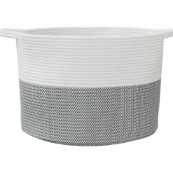 vidaXL Wasmand Ø 55x36 cm katoen grijs en wit