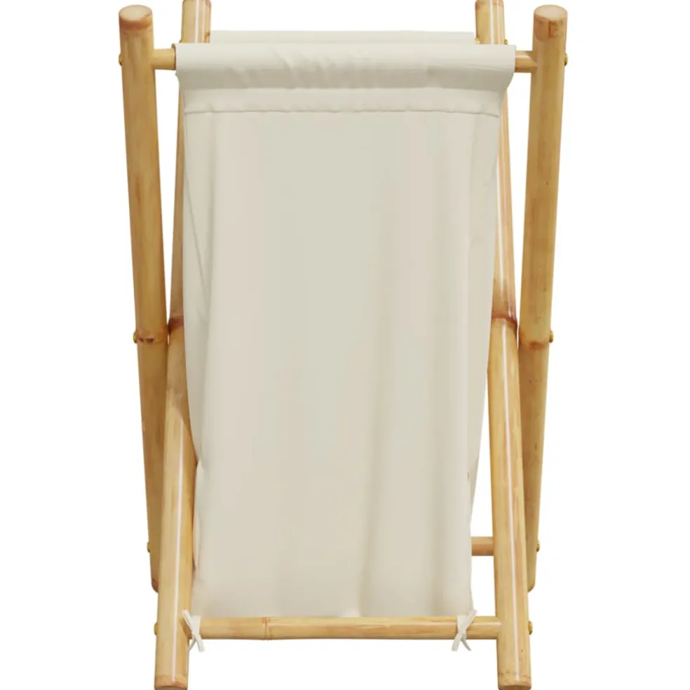 vidaXL Wasmand 41,5x36x63,5 cm bamboe crèmewit