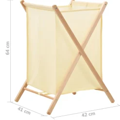 vidaXL Wasmand 42x41x64 cm cederhout en stof beige