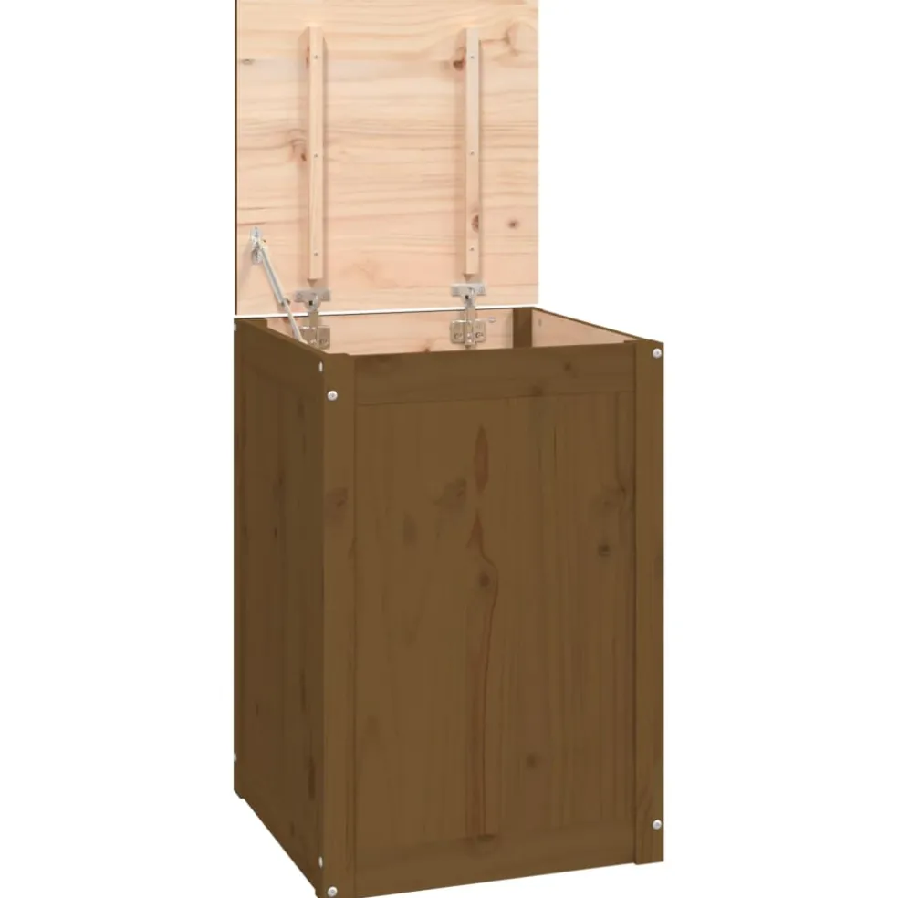 vidaXL Wasmand 44x44x66 cm massief grenenhout honingbruin