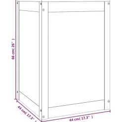 vidaXL Wasmand 44x44x66 cm massief grenenhout zwart