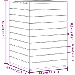 vidaXL Wasmand 44x44x66 cm massief grenenhout