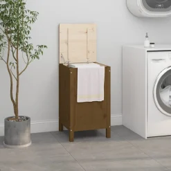 vidaXL Wasmand 44x44x76 cm massief grenenhout honingbruin