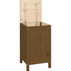 vidaXL Wasmand 44x44x76 cm massief grenenhout honingbruin