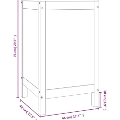vidaXL Wasmand 44x44x76 cm massief grenenhout honingbruin