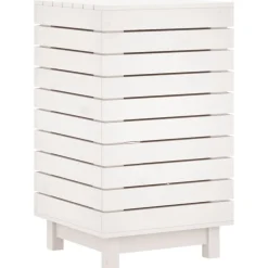 vidaXL Wasmand 44x44x76 cm massief grenenhout wit