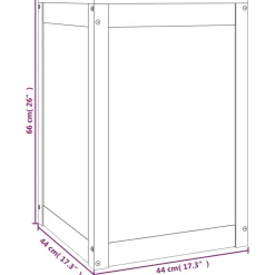 vidaXL Wasmand 44x44x66 cm massief grenenhout grijs