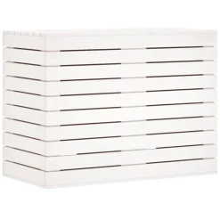 vidaXL Wasmand 88,5x44x66 cm massief grenenhout wit