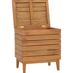 vidaXL Wasmand 40x30x45 cm massief teakhout