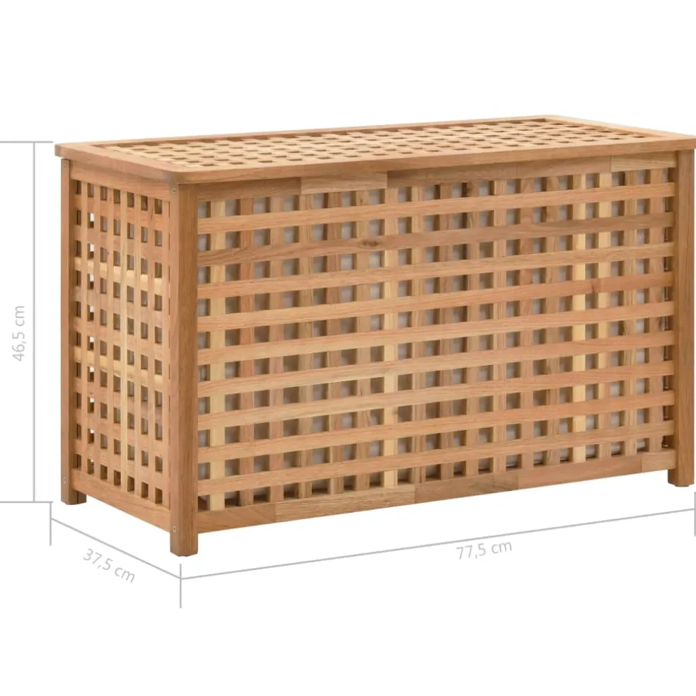 vidaXL Wasmand 77,5x37,5x46,5 cm massief walnoothout