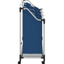 vidaXL Wassorteerder met 3 zakken staal blauw