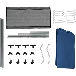 vidaXL Wassorteerder met 3 zakken staal blauw
